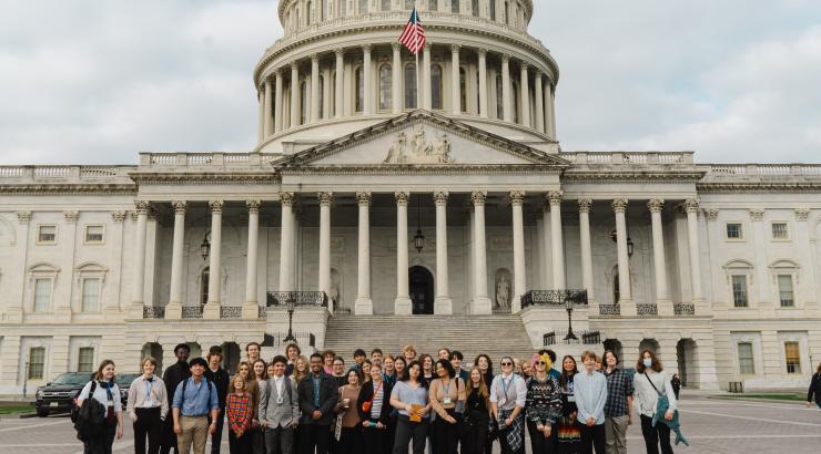 Kids in front of Capitol