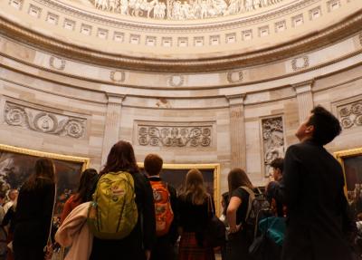 Looking up in the rotunda