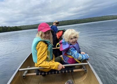 kids in canoe