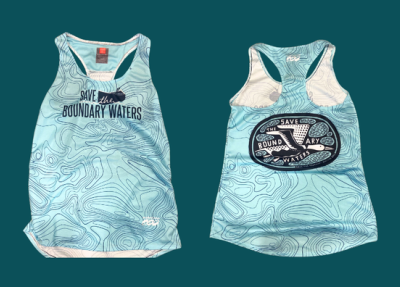 podium wear running shirts with Save the Boundary Waters logo 