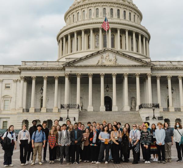 Kids for the Boundary Waters in front of capitol 