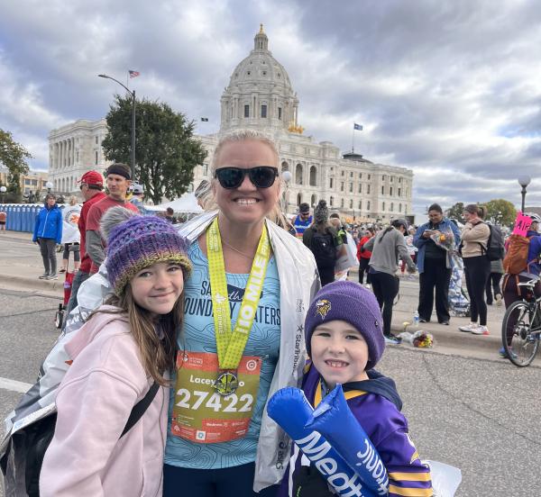 lacey at finish line