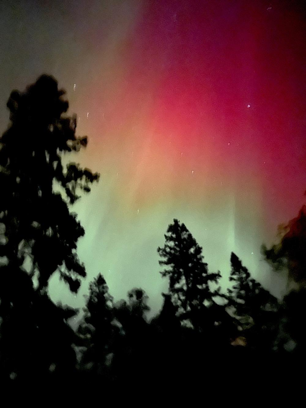 Reddish aurora