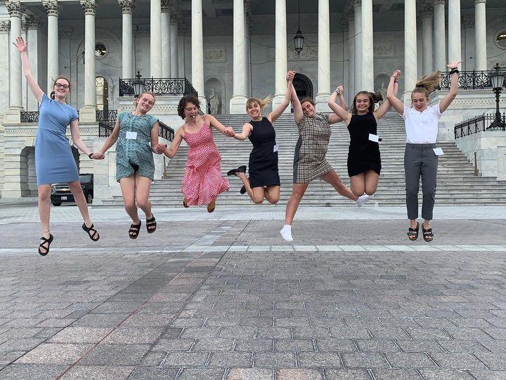 Kids jump in DC