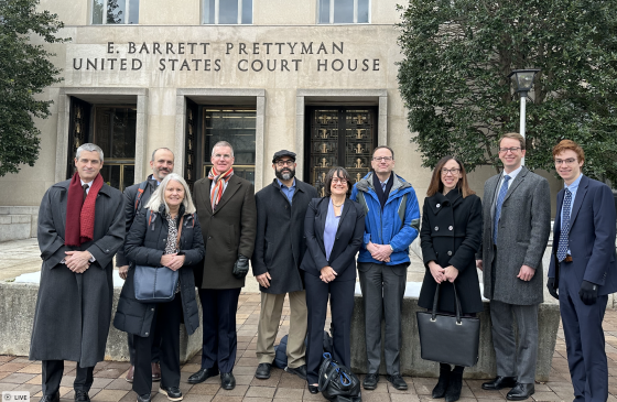 Lawyers in front of court house