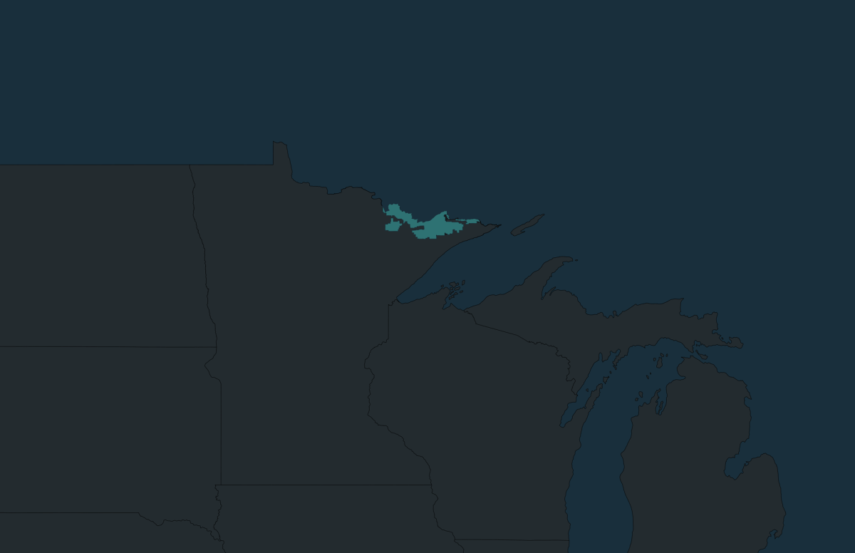 Map showing Boundary Waters location