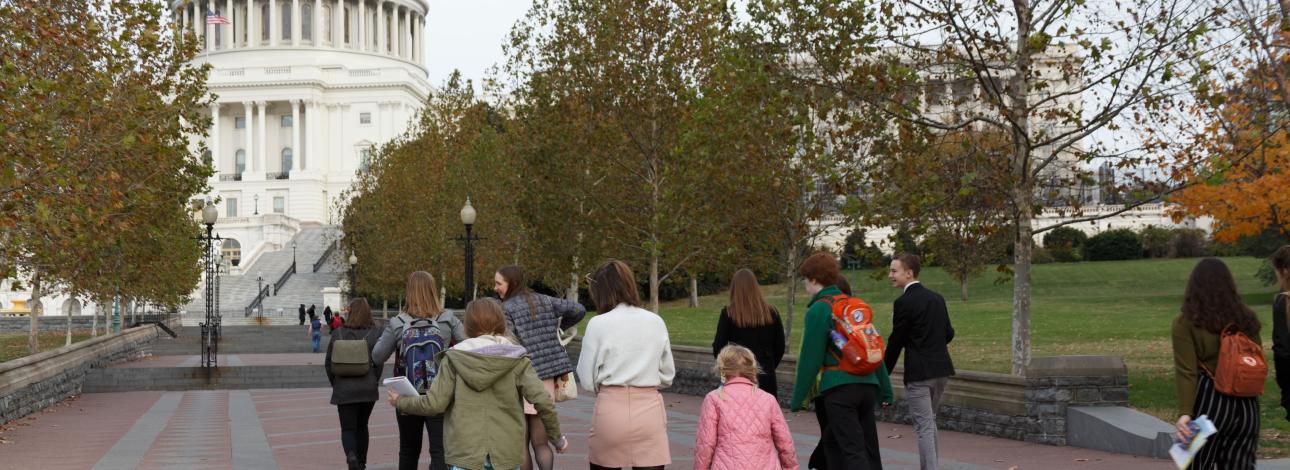 Kids walking to the DC Capitol