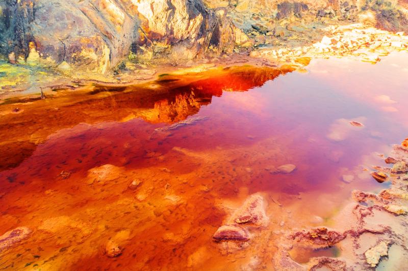 orange acid mine drainage